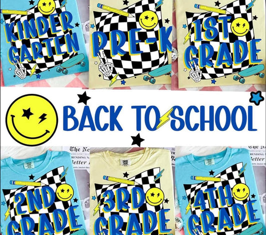Skateboard Checkered Smiley Face Grades