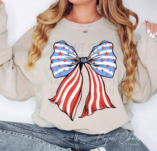 Patriotic Light Blue Bow