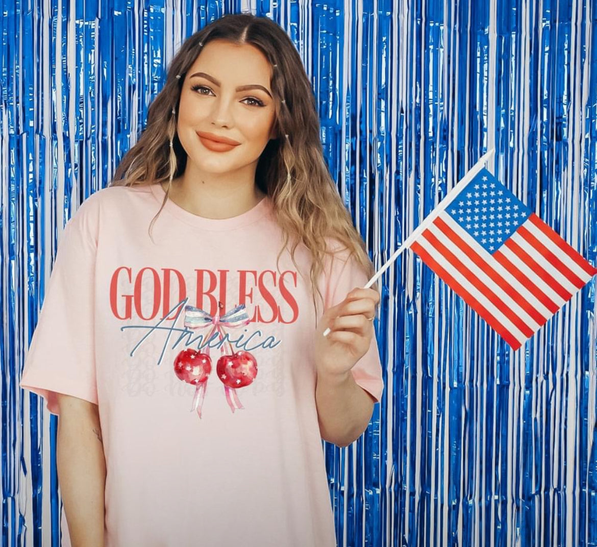God Bless America Bow + Cherries