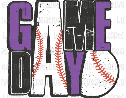 Game Day Baseball - Purple + Black