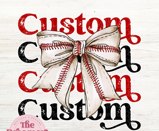 Custom Baseball Bow + Team/Color
