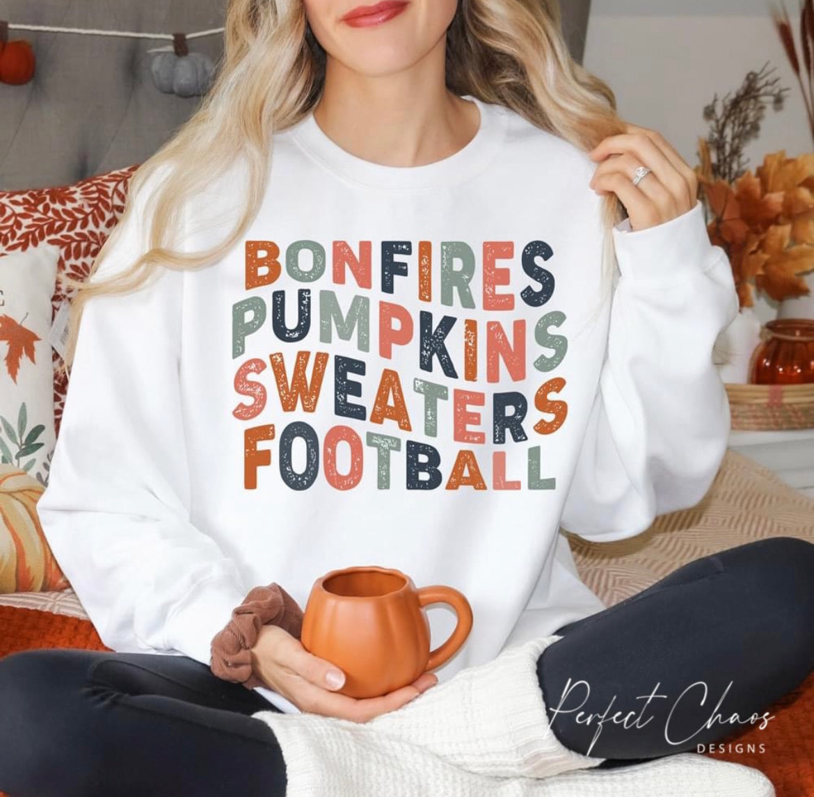 Bonfires Pumpkins Sweaters Football