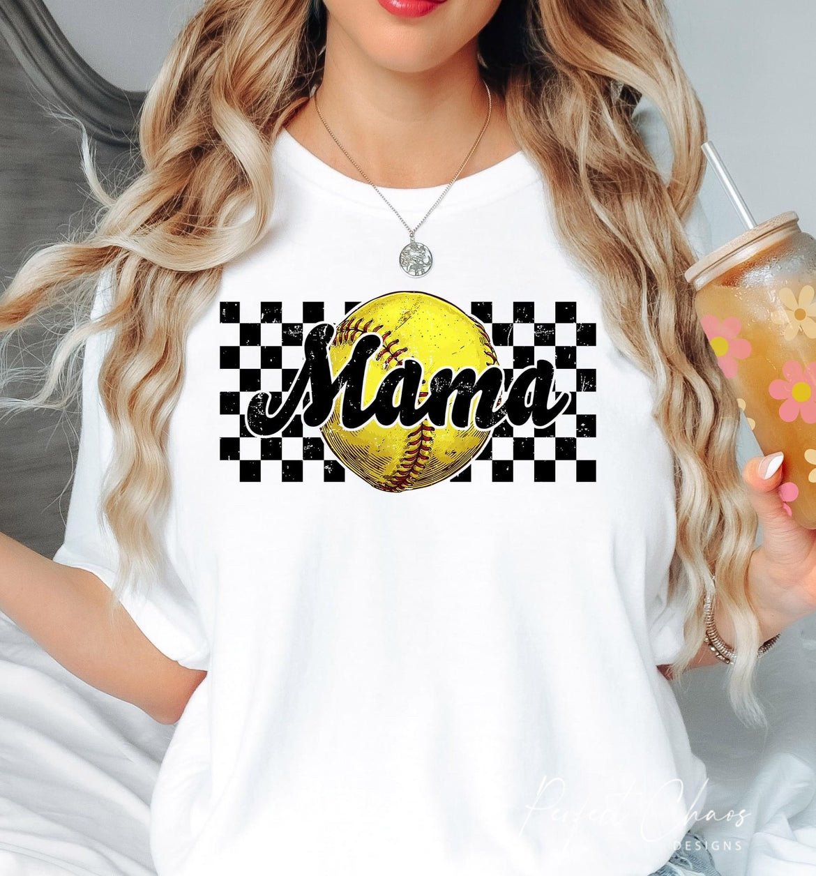 Softball Mama Checkered