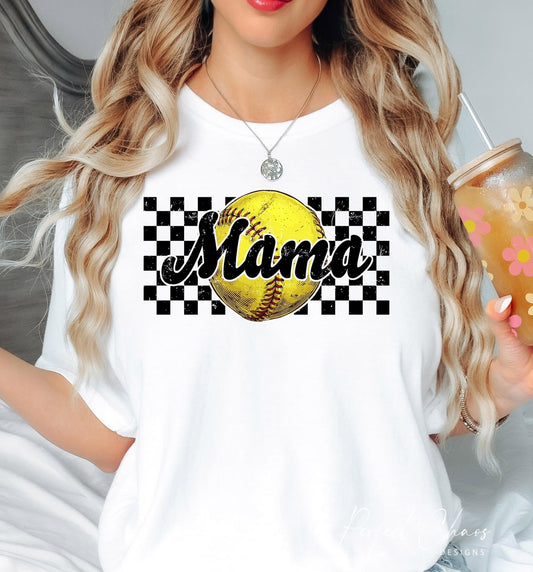 Softball Mama Checkered