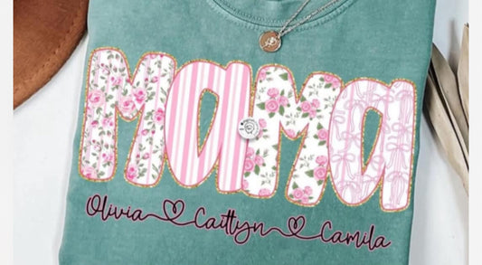 Mama Custom Floral W/ Names