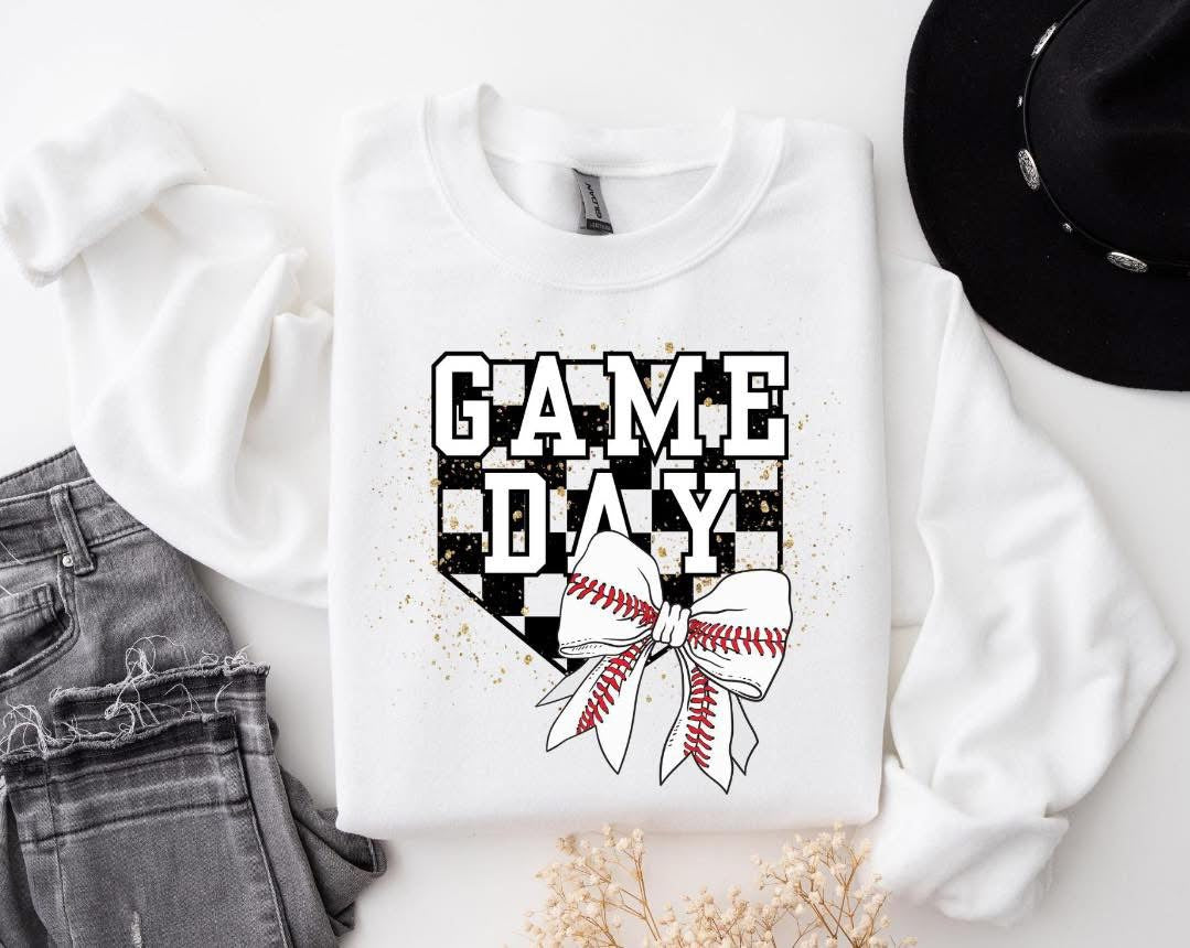 Game Day Checkered Home plate + Bow