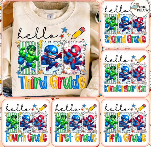 Hello Custom Grade - Super Heroes