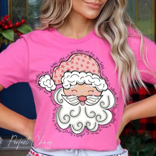You better not cry - Pink Star Santa Claus