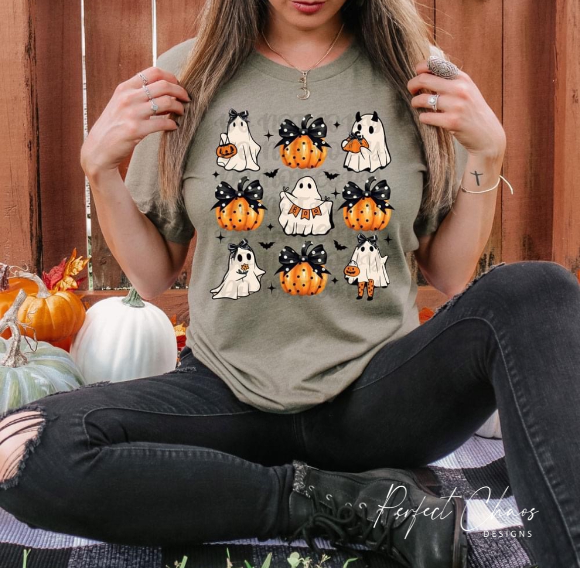 Polka Dot Bow Pumpkins Stacked