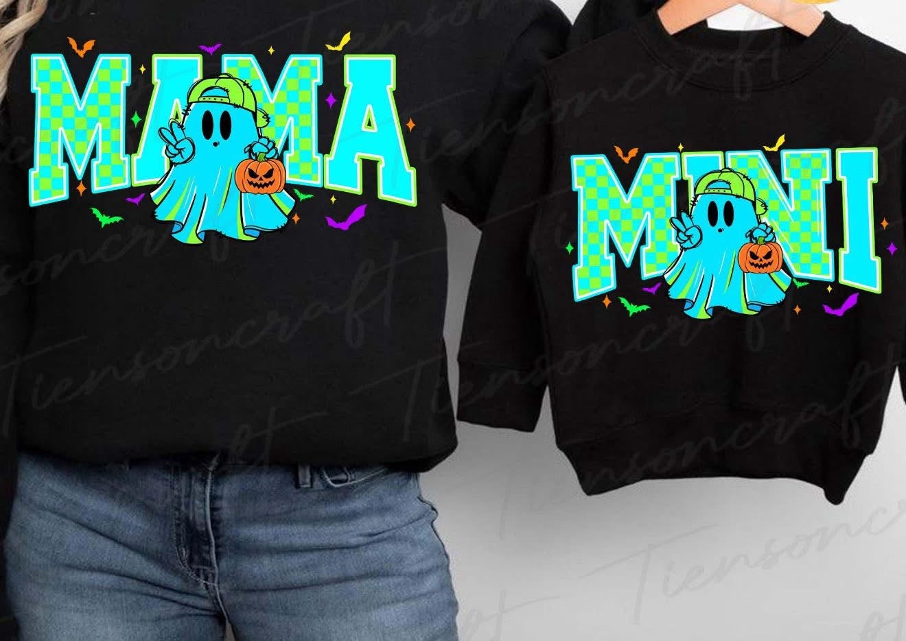 Mama + Mini Neon Blue/Green
