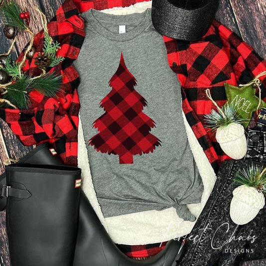 Red Plaid Christmas Tree