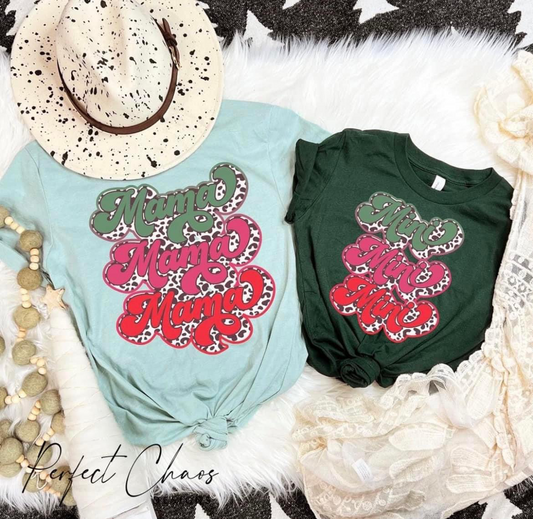 Mama + Mini Christmas Leopard Stacked