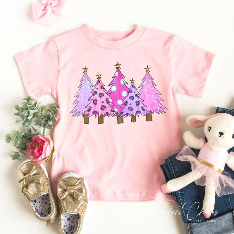 Pink/purple Polka Dot Christmas trees