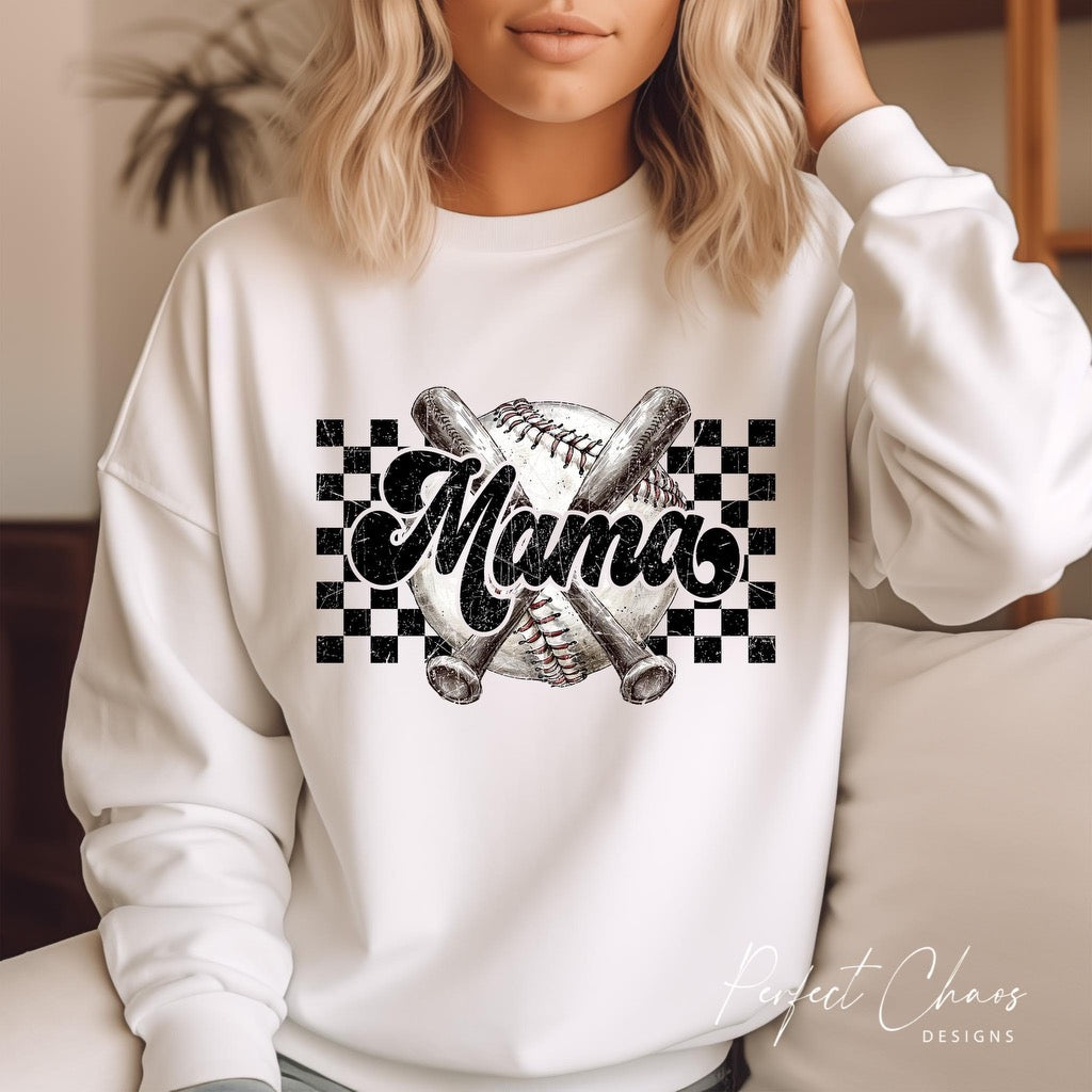 Baseball Mama Checkered