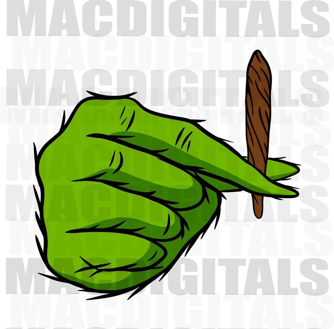 Green Man Hands Smoking