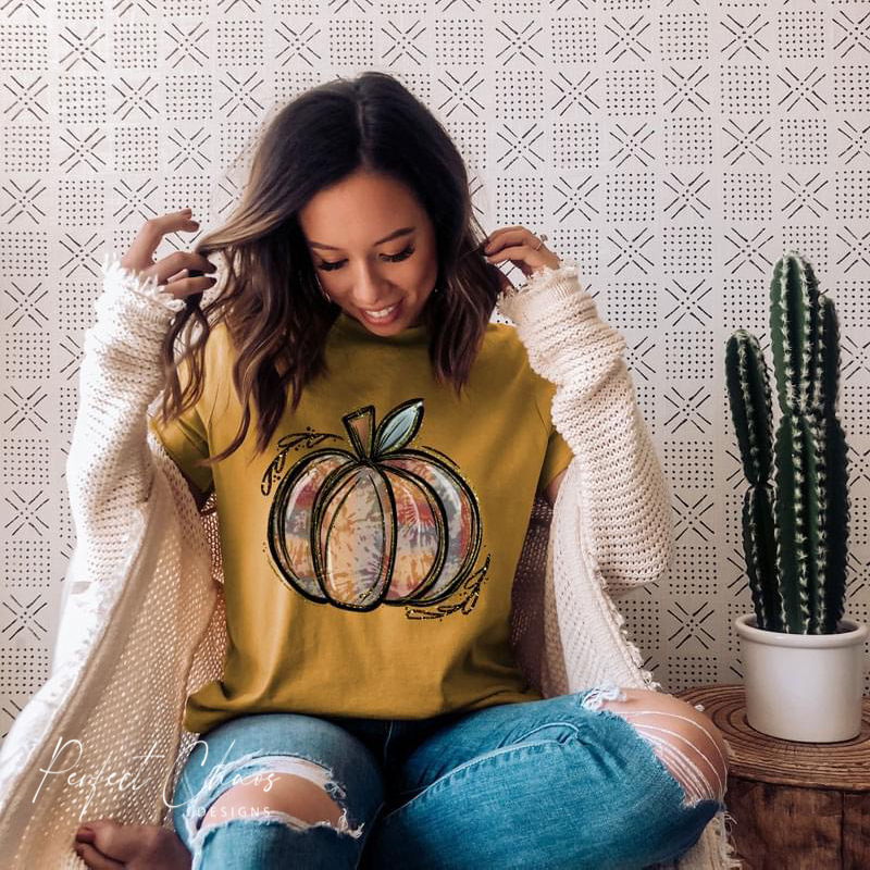 Tie Dye Pumpkin - Fall Colors