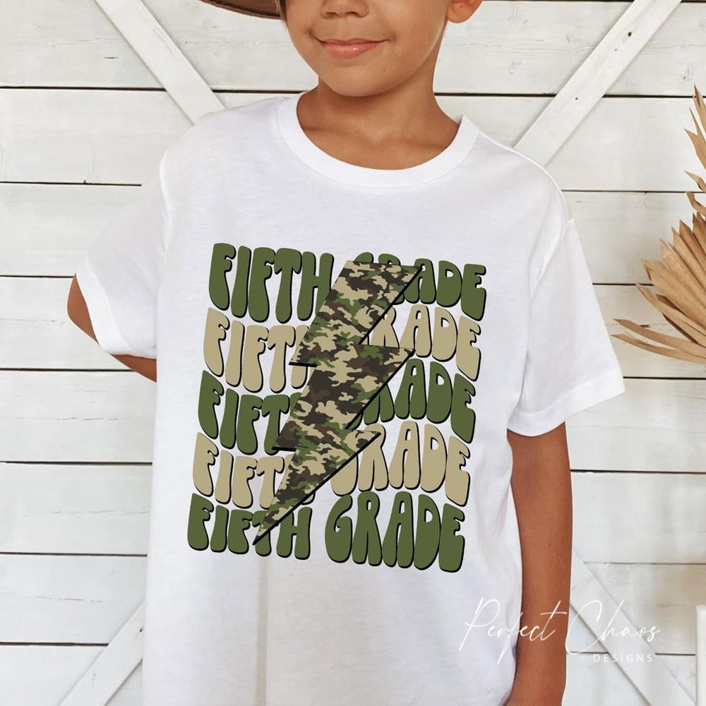 Camo Lightning Bolt - Grade Level