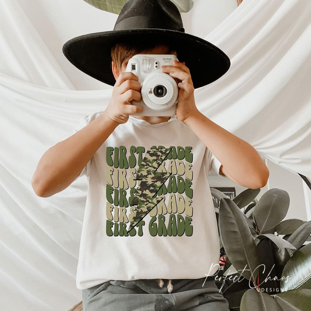 Camo Lightning Bolt - Grade Level