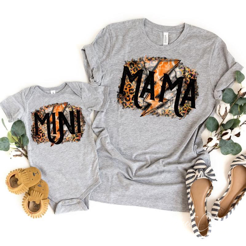 Mama + Mini Halloween Lightning Bolt