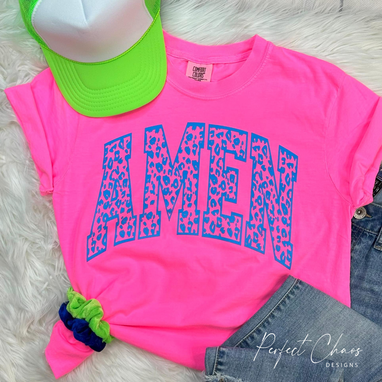 Amen Leopard - Neon Blue
