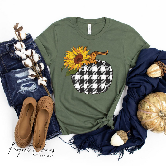 Plaid Pumpkin - Black & White