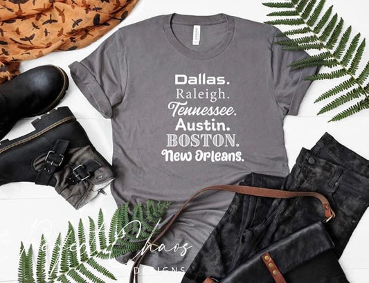 Dallas. Raleigh.