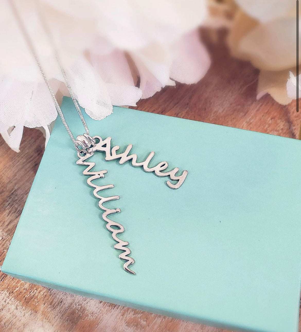 Vertical Cactus Name Necklace