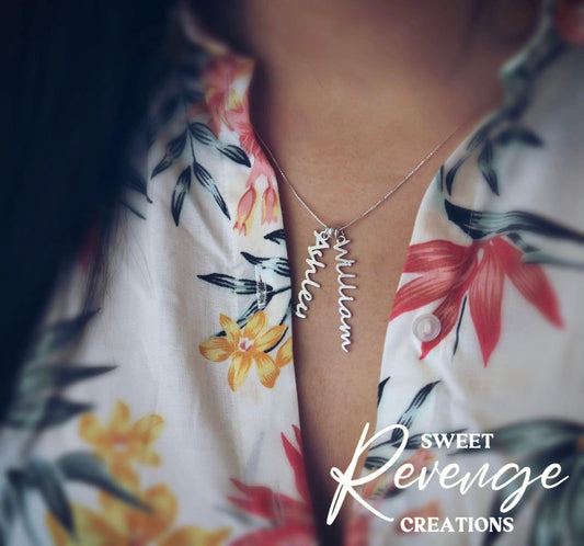 Vertical Cactus Name Necklace