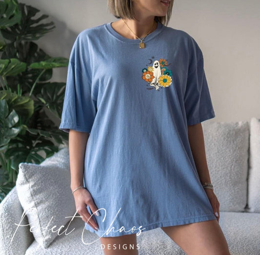 Retro Flower Ghost - Pocket Design